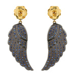 Angel Wing Dangle Earring Sapphire 14k Gold Silver Jewelry