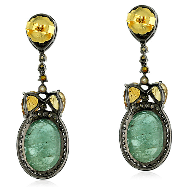 Tourmaline Drop/Dangle Earrings 18k Gold 925 Silver Diamond Jewelry