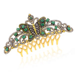 Pave Diamond Emerald 925 Sterling Silver Butter Fly Style Tiara Jewelry