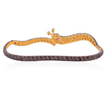 Caterpillar Shape Palm Bracelet Pave Ruby 18k Gold Silver Jewelry