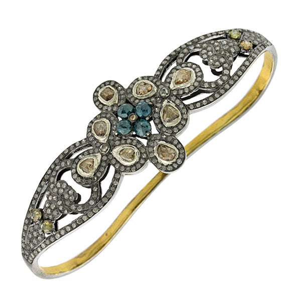 Handmade Ice Diamond 18k Gold Designer Palm Bracelet 925 Sterling Silver Jewelry Gift