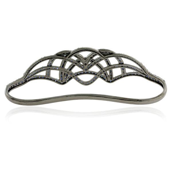 Handmade Sapphire 925 Sterling Silver Designer Palm Bracelet Gift Jewelry