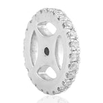 Natural Diamond Wheel Spacer Findings In 18k White Gold