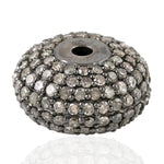 Pave Diamond Bead Ball Symbol Findings in 925 Sterling Silver