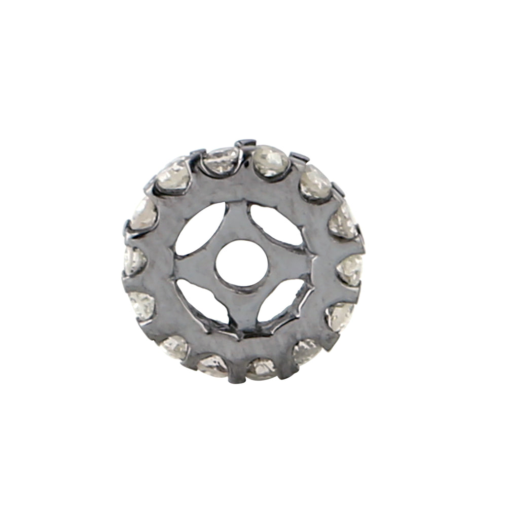 925 Sterling Silver Pave Diamond Spacer Finding