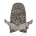 Pave Diamond 925 Sterling Silver Wing Style Designer Nail Ring Jewelry