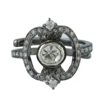 Natural Diamond 925 Silver Vintage Look Midi Ring Gift