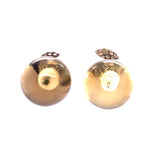 14k Gold Sterling Silver Pave Diamond Citrine Double Sided Stud Earrings