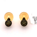 14k Gold Silver Silver Pave Sapphire Citrine Double Sided Stud Earrings Jewelry