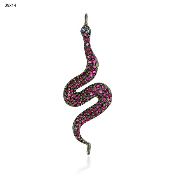 Gift Ruby Sapphire 925 Silver Snake Conneor Finding Women Gift