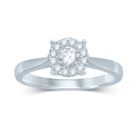 18K White Gold Ring Genuine Diamond Designer Jewelry